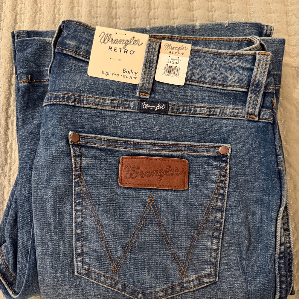 Wrangler Retro Bailey High Rise Jeans - Blue Denim